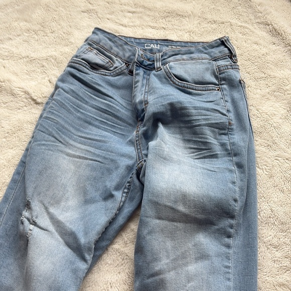 Joy Denim Cali Ultra High Rise Light Blue Skinny Distress Jeans Size 03 - Picture 2 of 9